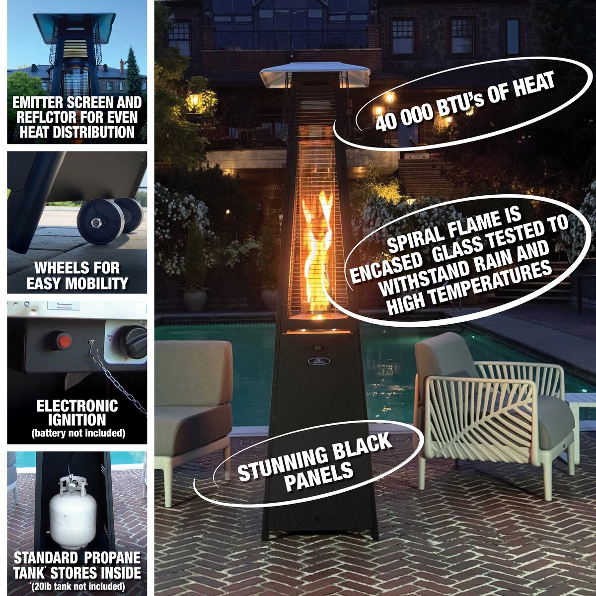 Victor Black Spiral Patio Heater